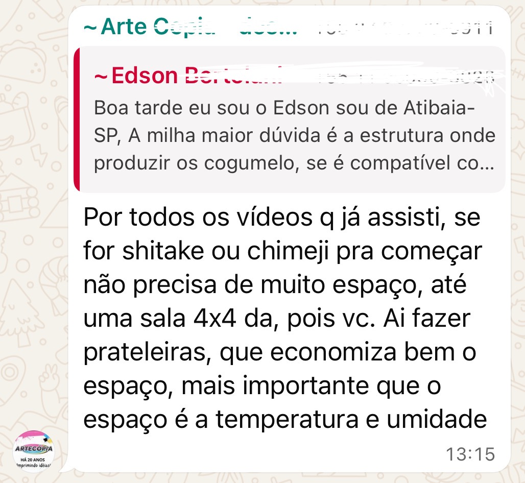 Depoimento de aluno via WhatsApp